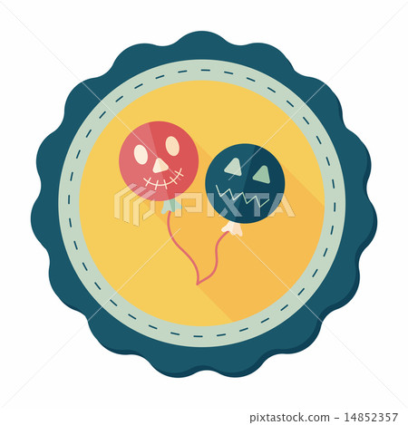 Halloween balloons flat icon with long shadow,eps10 14852357