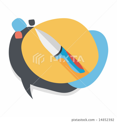 kitchenware fruit knife flat icon with long shadow,eps10 14852392