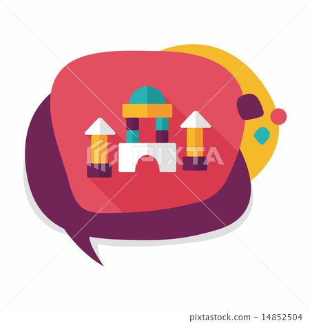 brick house flat icon with long shadow - Stock Illustration [14852504 ...