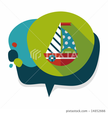 Sailboat flat icon with long shadow,eps10 14852666
