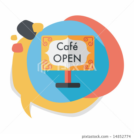 Coffee shop signs flat icon with long shadow,eps10 Coffee shop signs flat icon with long shadow,eps10 14852774