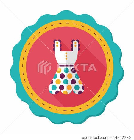 woman dress flat icon with long shadow,eps10 woman dress flat icon with long shadow,eps10 14852780