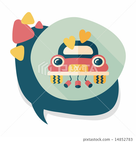 wedding car flat icon with long shadow, eps10 wedding car flat icon with long shadow, eps10 14852783