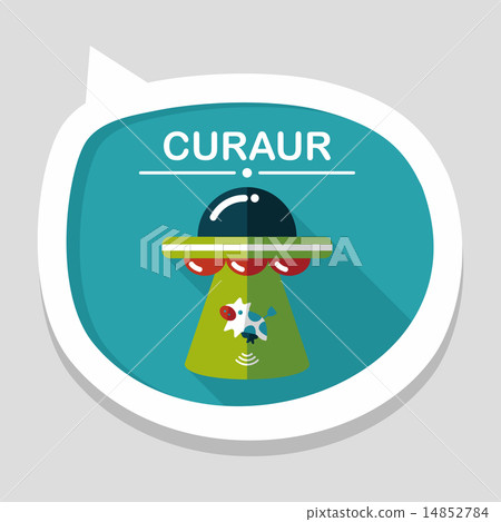 Space UFO flat icon with long shadow, eps10 14852784