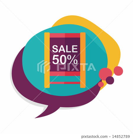 shopping sale sign flag flat icon with long shadow,eps10 14852789