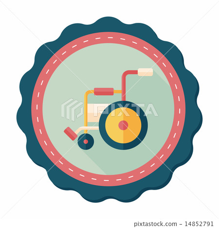 Wheelchair flat icon with long shadow,eps10 14852791