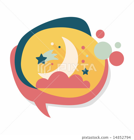 Space moon and star flat icon with long shadow,eps10 14852794