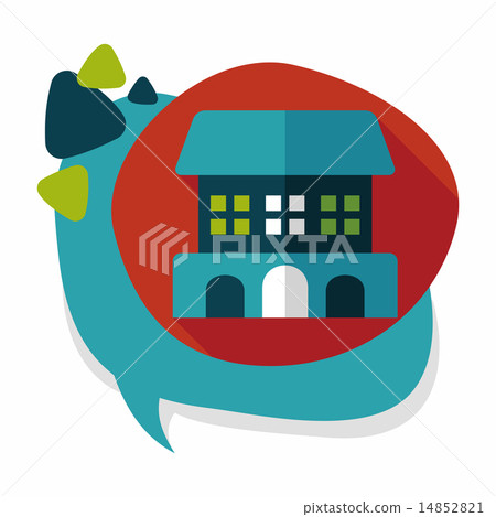 Building flat icon with long shadow,eps10 14852821