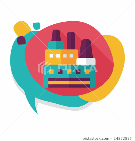 Building factory flat icon with long shadow,eps10 14852855