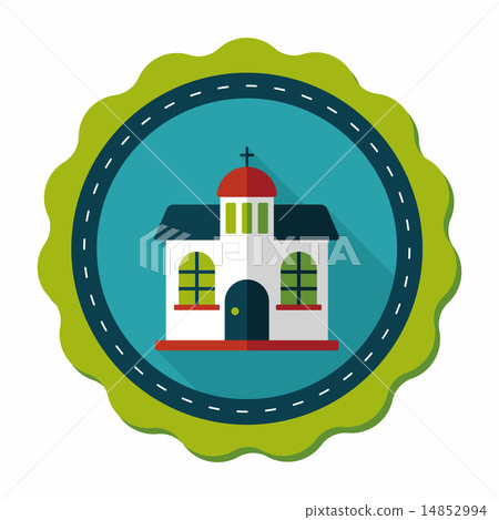 Building church flat icon with long shadow,eps10 14852994