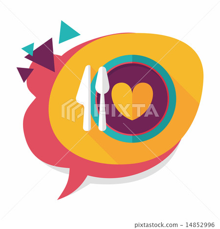 Valentine's Day dinner flat icon with long shadow,eps10 Valentine's Day dinner flat icon with long shadow,eps10 14852996