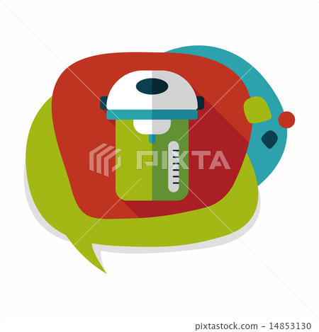 kitchenware electric pot flat icon with long shadow,eps10 14853130