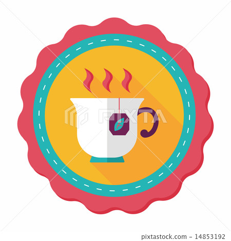 hot tea flat icon with long shadow,eps10 hot tea flat icon with long shadow,eps10 14853192