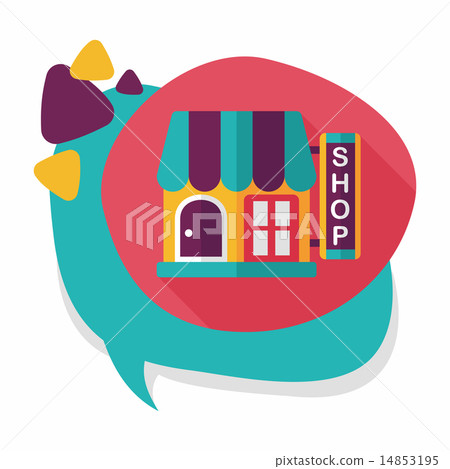 Building shop store flat icon with long shadow,eps10 Building shop store flat icon with long shadow,eps10 14853195