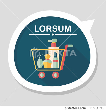 shopping perfume and lipsticks flat icon with long shadow,eps10 shopping perfume and lipsticks flat icon with long shadow,eps10 14853196