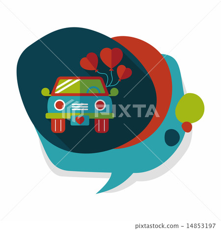 wedding car flat icon with long shadow, eps10 14853197