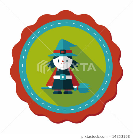 witch flat icon with long shadow,eps10 14853198