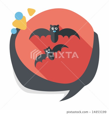 Halloween bat flat icon with long shadow,eps10 Halloween bat flat icon with long shadow,eps10 14853199