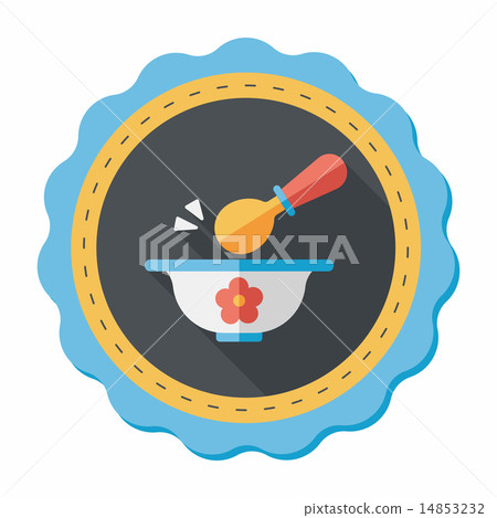 baby food bowl flat icon with long shadow,eps10 baby food bowl flat icon with long shadow,eps10 14853232