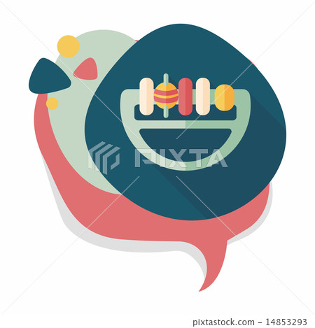 baby Rattle flat icon with long shadow,eps10 14853293