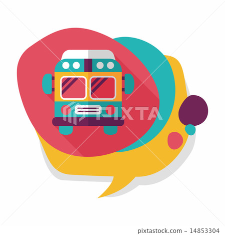Transportation bus flat icon with long shadow,eps10 Transportation bus flat icon with long shadow,eps10 14853304