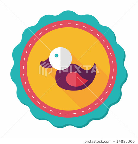 Duck toy flat icon with long shadow,eps 10 Duck toy flat icon with long shadow,eps 10 14853306