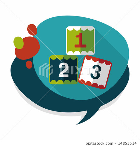123 blocks flat icon with long shadow,eps10 14853514