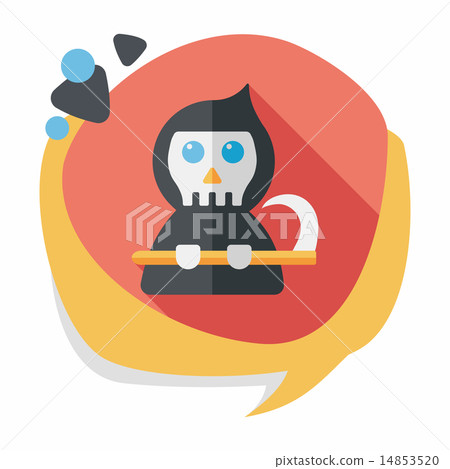 Monster ghost flat icon with long shadow,eps10 14853520