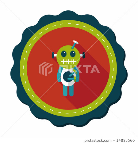 Halloween voodoo doll flat icon with long shadow,eps10 14853560