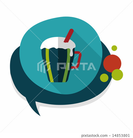 hot milk cream coffee flat icon with long shadow,eps10 hot milk cream coffee flat icon with long shadow,eps10 14853801