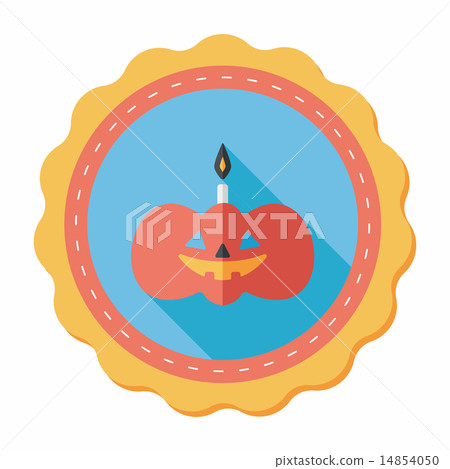 pumpkin candle flat icon with long shadow,eps10 14854050