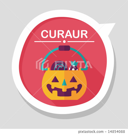 Halloween pumpkin shaped box flat icon with long shadow, eps10 14854088