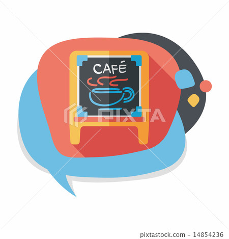 Coffee shop signs flat icon with long shadow,eps10 14854236