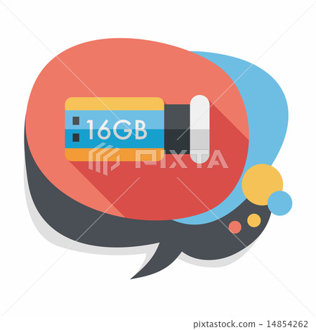 Usb flash memory flat icon with long shadow,eps10 - Stock Illustration ...