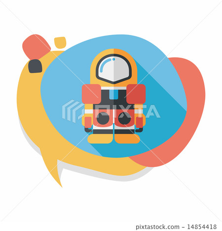 Space Astronaut flat icon with long shadow, eps10 14854418