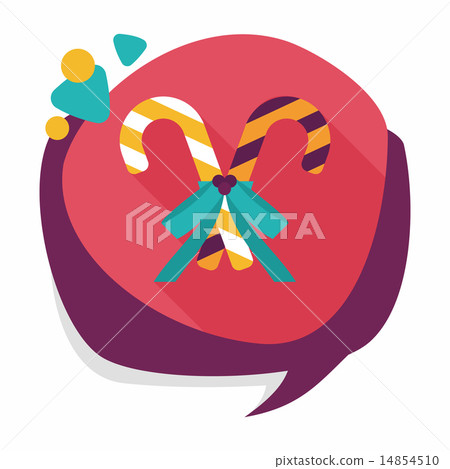 Christmas candy cane flat icon with long... - Stock Illustration ...