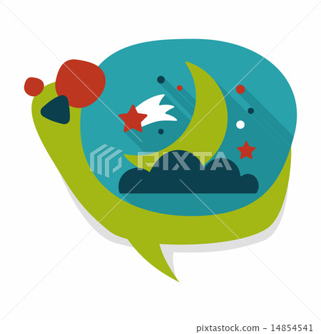 Space moon and star flat icon with long shadow,eps10 14854541