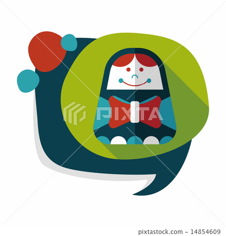 Russian Doll flat icon with long shadow,eps 10 Russian Doll flat icon with long shadow,eps 10 14854609