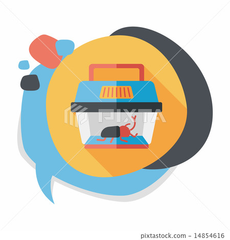 Pet beetle flat icon with long shadow,eps10 14854616