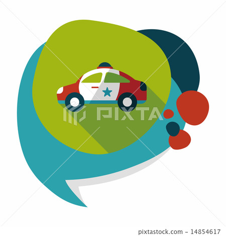 Transportation police car flat icon with long shadow,eps10 14854617