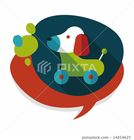 toy dog flat icon with long shadow,eps 10 14854625