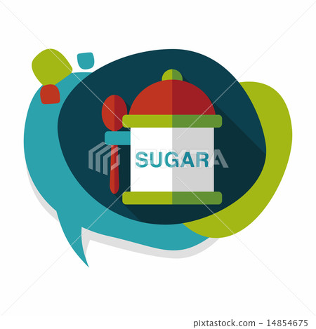 kitchenware sugar flat icon with long shadow,eps10 14854675