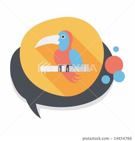 Pet parrot flat icon with long shadow, eps10 14854766