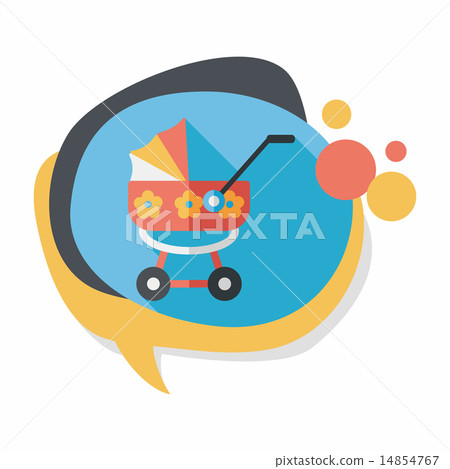 Pram flat icon with long shadow,eps10 14854767