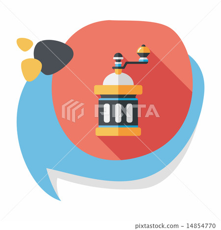 grinding coffee machine flat icon with long shadow,eps10 14854770