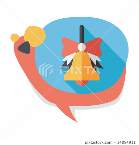 school bell flat icon with long shadow,eps10 14854911