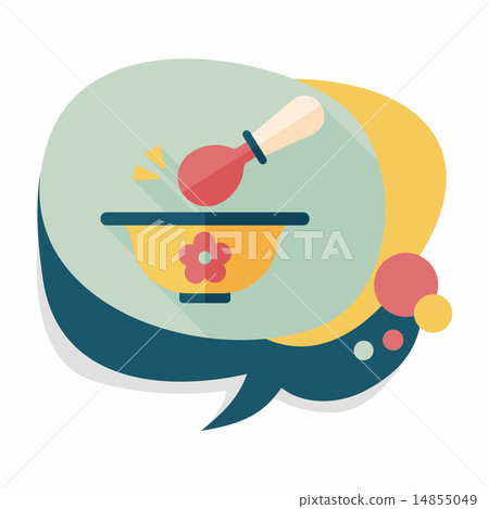 baby food bowl flat icon with long shadow,eps10 14855049