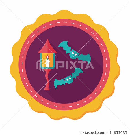 Halloween bat flat icon with long shadow,eps10 Halloween bat flat icon with long shadow,eps10 14855085