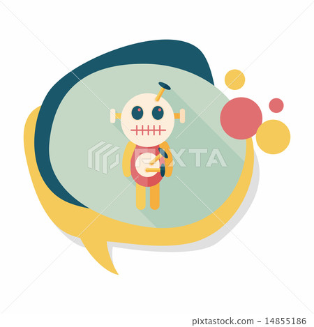 Halloween voodoo doll flat icon with long shadow,eps10 14855186