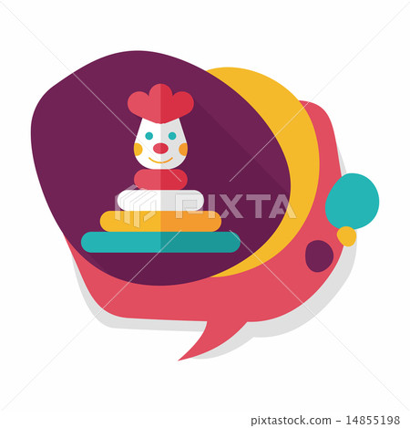 Pyramid toy flat icon with long shadow,eps10 14855198